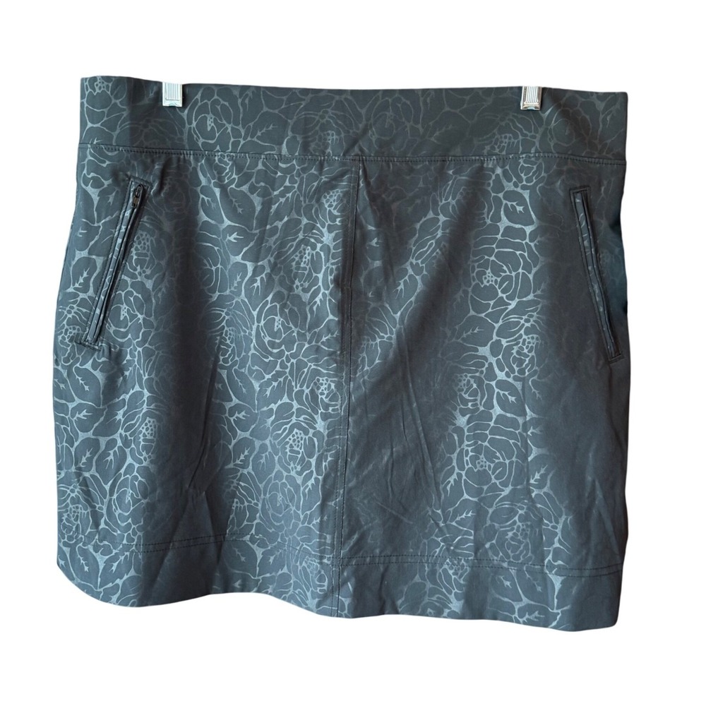 Orvis Skort Black Floral Print Womens Sz XL NWT Stretch Activewear Golf Hiking